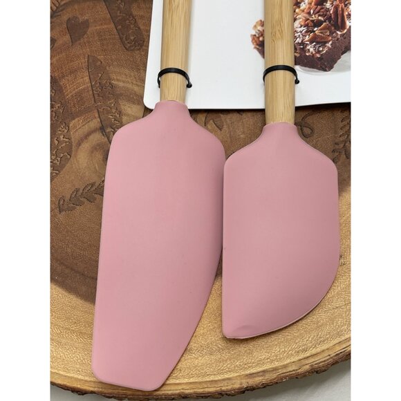 KitchenAid Pink 2 Piece Silicone Spatula Set Mixer & Scraper Heat Resistant NEW! - Picture 4 of 5
